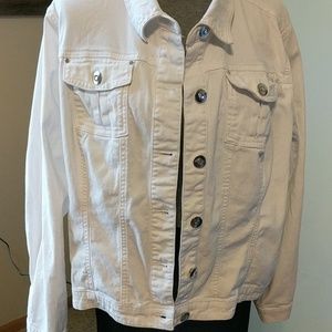 Womens White Denim Jean Jacket Size 22/24